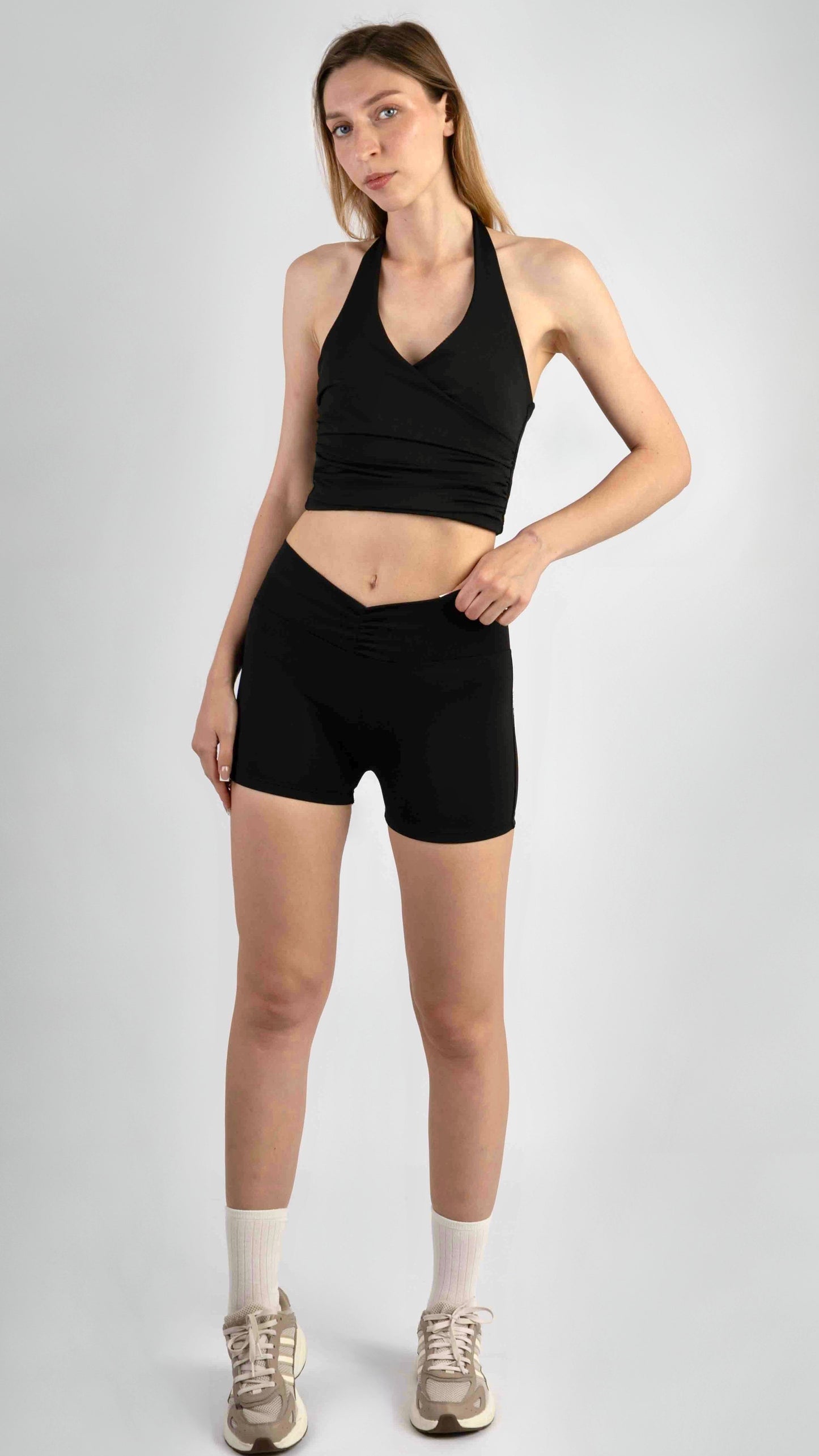 Bloom Halter Draped Top – Deep Dark