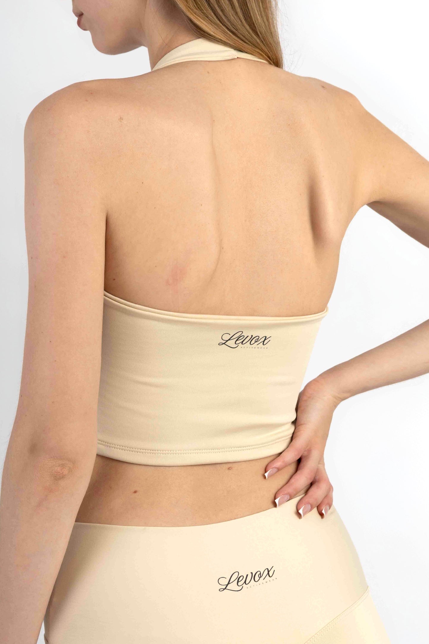 Bloom Halter Draped Top - Soft Ivory