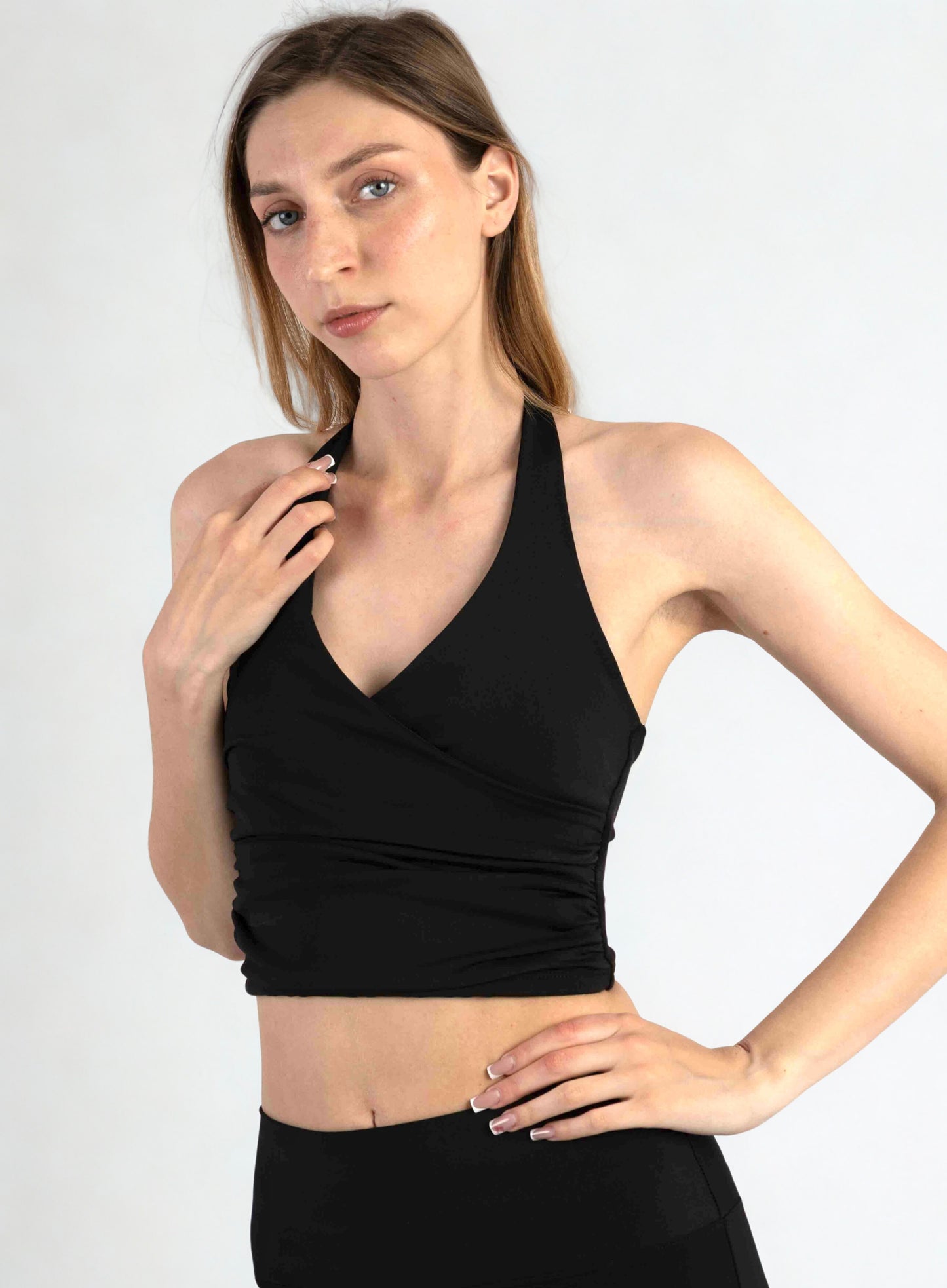 Bloom Halter Draped Top – Deep Dark