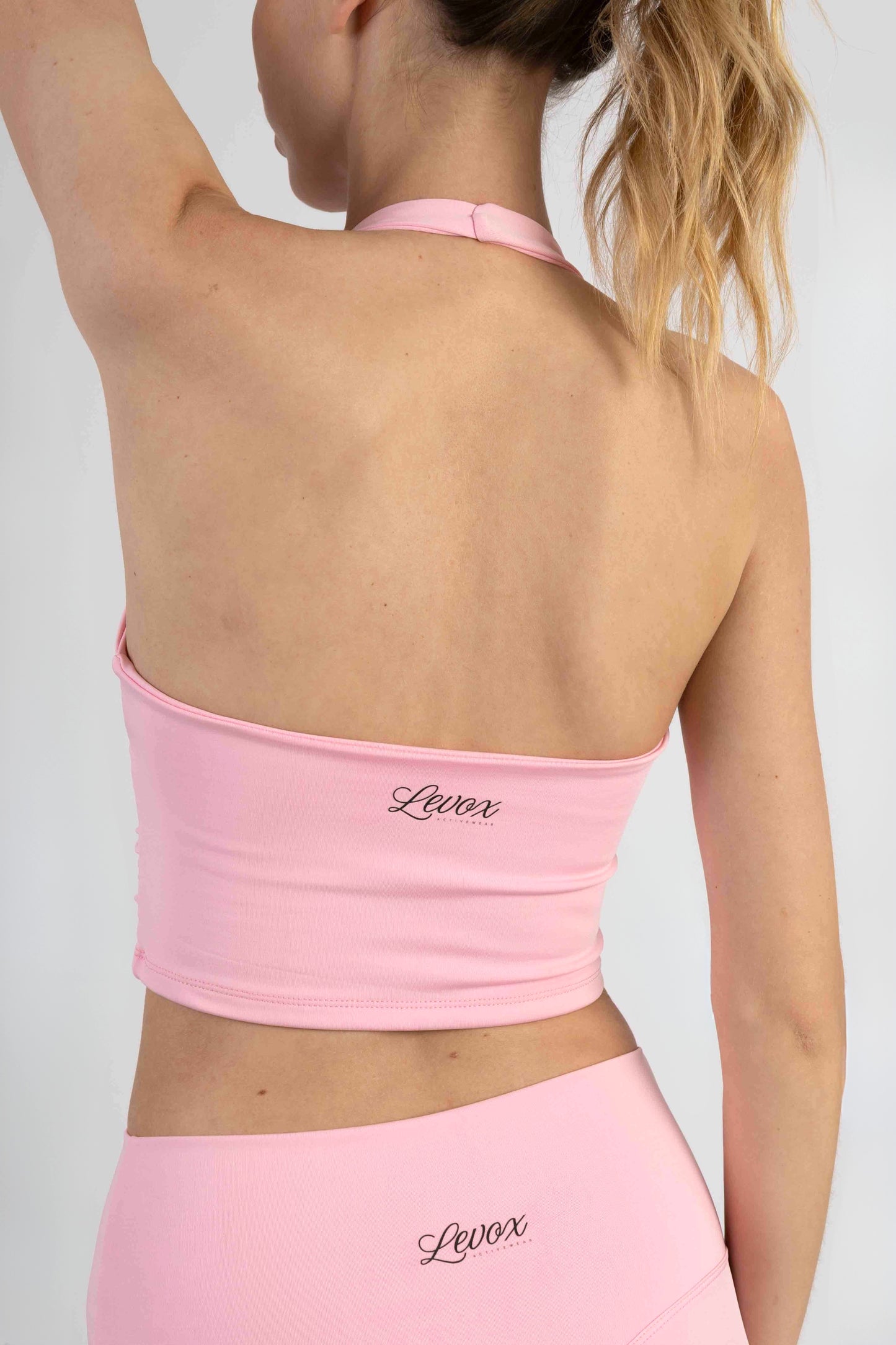 Bloom Halter Draped Top – Blush Rose