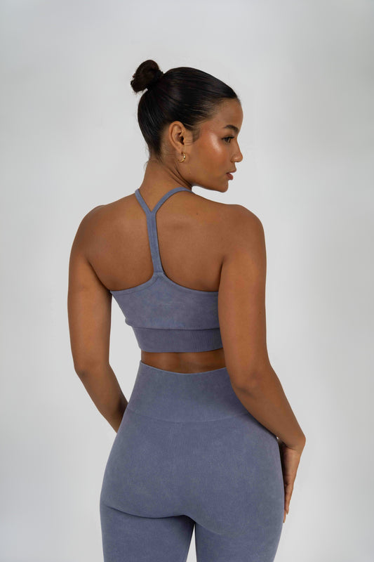 Top Acid Wash Azul Acero