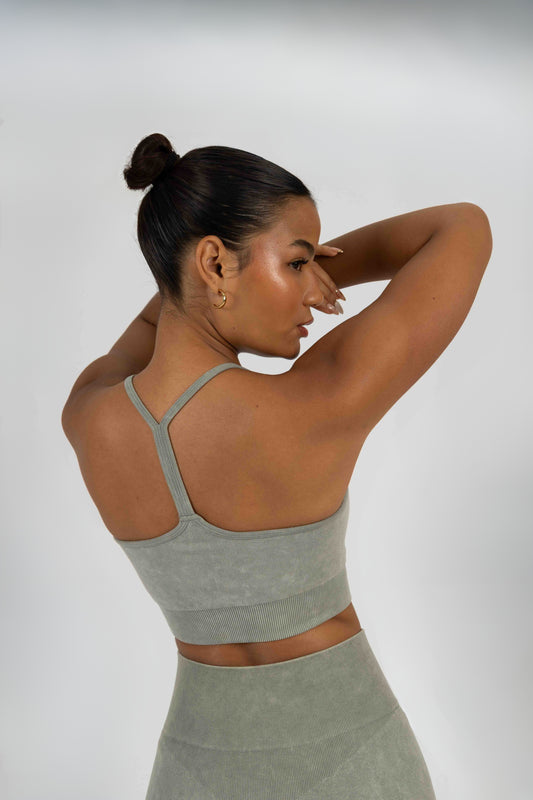 Top Acid Wash Verde Salvia